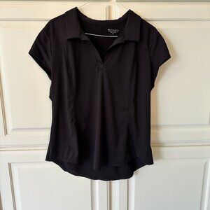 Athleta On Par Polo Shirt, Black, #489124, Size 1X